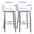 1990s Set of 2 Emeco Brushed Aluminum Bar Stools With Arms For Sale