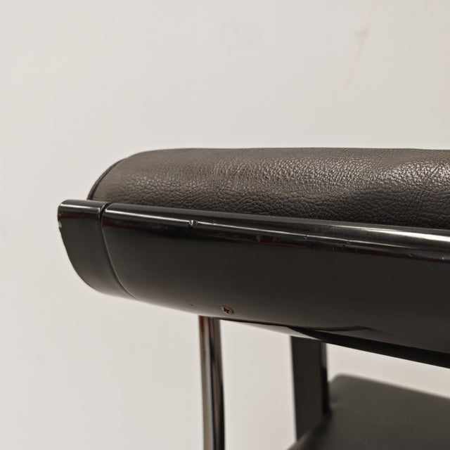 Vintage Black Armchairs with Armrests, 1980s, Set of 4 For Sale - Image 9 of 18