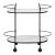 Oval Iron & Marble Caster Bar Cart For Sale
