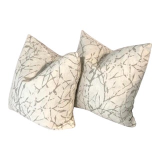 18" X 18" and 20" X 20" Jeffrey Alan Marks Branches Pillows Covers / Sand - a Pair For Sale