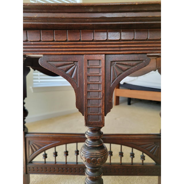 1880s Eastlake Octagonal Burlwood Gaming Table For Sale - Image 13 of 17