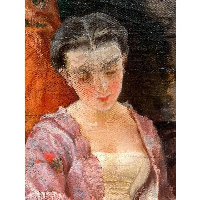 Constantino Sereno, Young Lady and Governess, Oil on Board, 1875 For Sale - Image 5 of 16