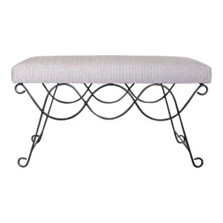 Panoplie Iron Double Loop Bench, Brown Stripe For Sale