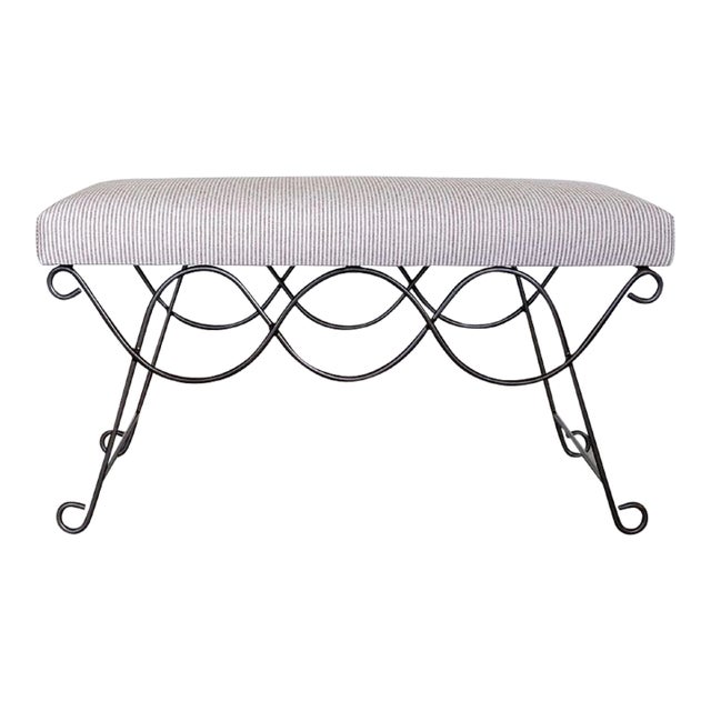 Panoplie Iron Double Loop Bench, Brown Stripe For Sale