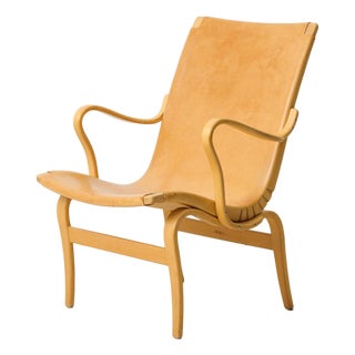 Scandinavian Modern Eva Chair in Light Leather by Bruno Mathsson, 1960s For Sale