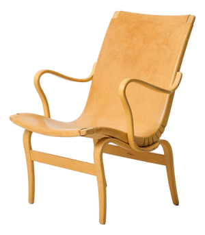 Scandinavian Modern Eva Chair in Light Leather by Bruno Mathsson, 1960s