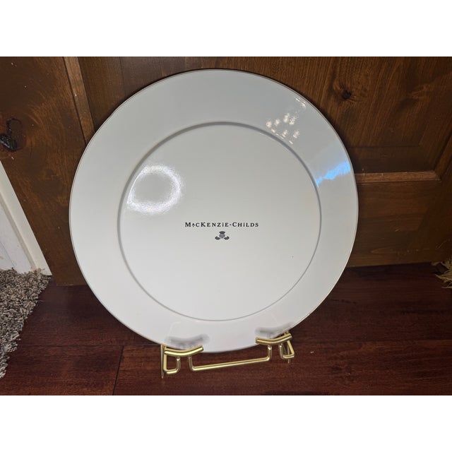 Early 21st Century MacKenzie-Childs Courtly Check 16” Enamel Charger / Serving Platter For Sale - Image 5 of 8