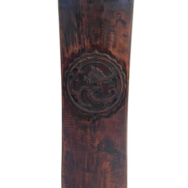 Wood Pair of 19th-Century Chinese Yoke-Back Chairs in Carved Yumu Wood For Sale - Image 7 of 9