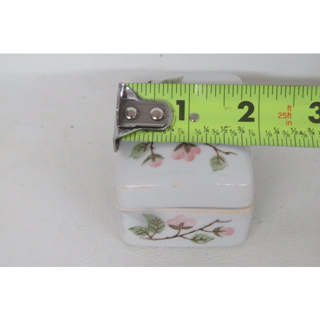 Andrea by Sadek Pink Blossom Porcelain Trinket Vanity Ring Box With Lid 4514b For Sale - Image 10 of 12