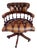 Antique Style Chesterfield Swivel and Tilt Captain's Chair in Brown Buttoned Leather, 1990s For Sale