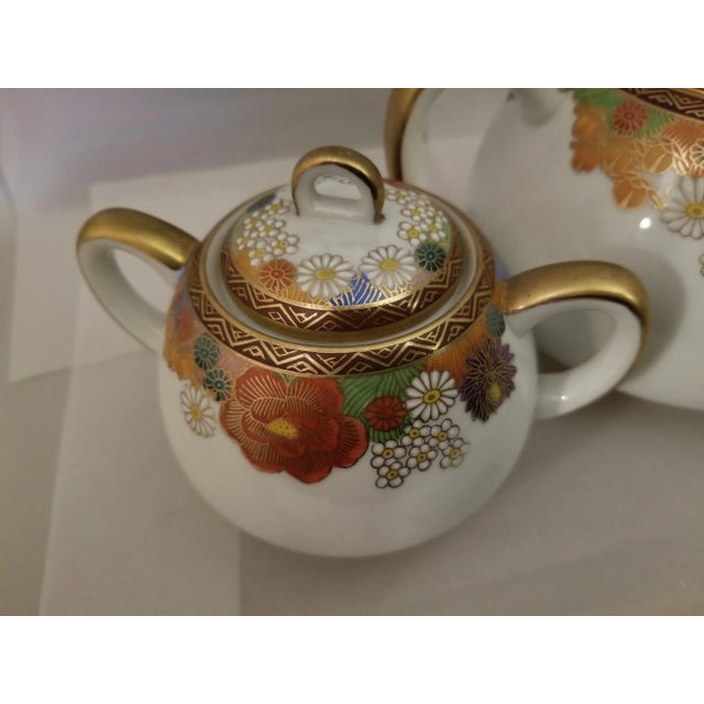 Kyoto Koshida Japanese Hand Painted Teapot, Cream, & Sugar Dishes For Sale In Washington DC - Image 6 of 7