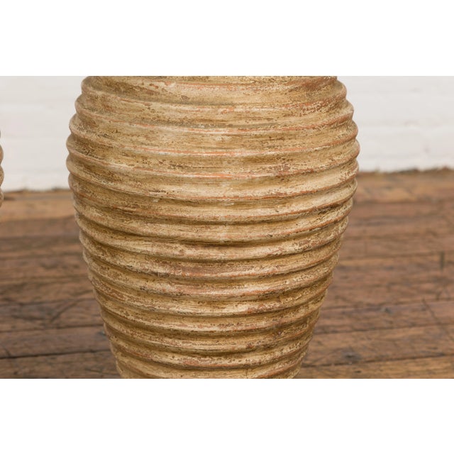 Near Thai Storage Vases with Concentric Circle Design and Nice Patina - A Pair For Sale - Image 12 of 13