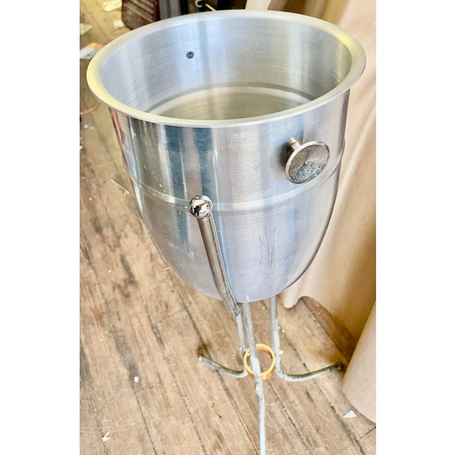 Mid 20th Century Hollywood Regency Ice Bucket/Wine Cooler Server W/ Stand For Sale - Image 10 of 12