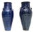 Large Blue Ceramic Floor Standing Vases, 1970s, Set of 2 For Sale