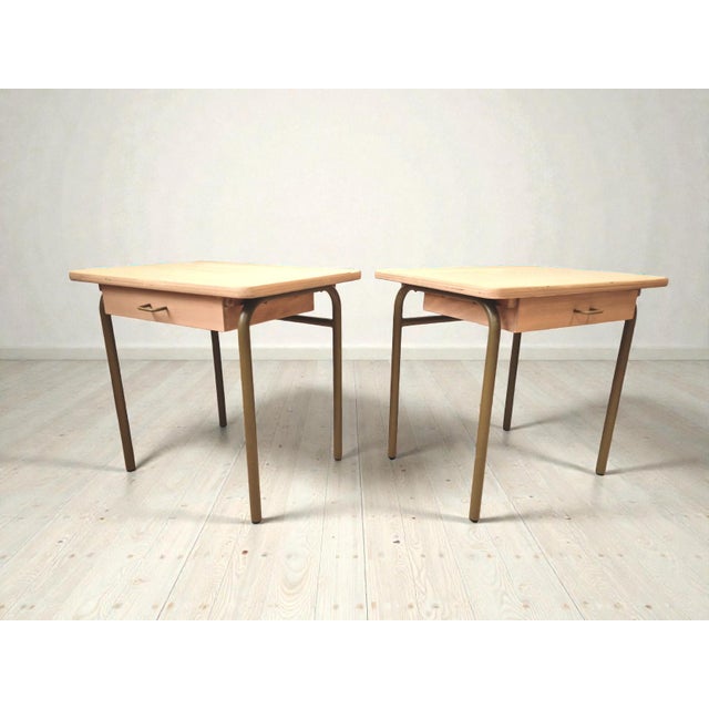 Bedside Tables in Wood and Metal, 1960s, Set of 2 For Sale - Image 10 of 10