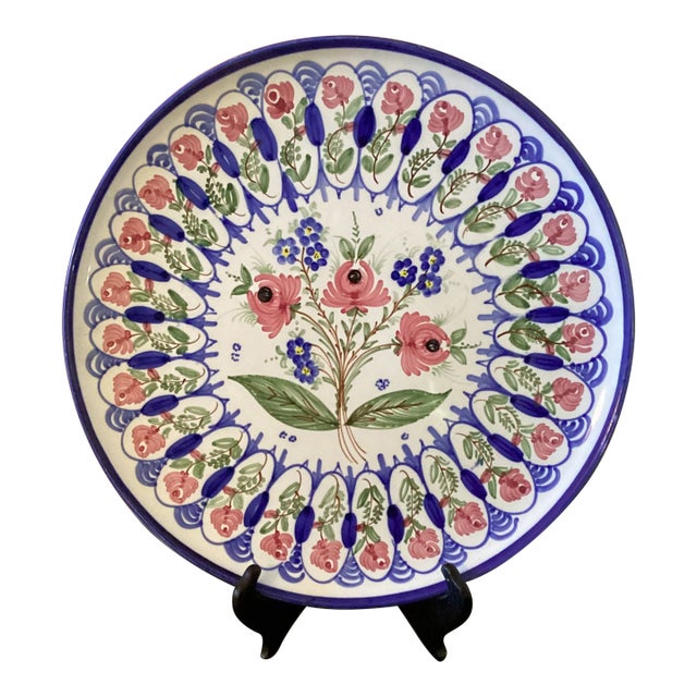 Early 20th Century Floral Platter Signed Cb and Mb For Sale