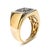 Contemporary Men's 10K Yellow Gold 1.00 Cttw Cushion Cluster Black and White Diamond Statement Ring (I-J Color, I2-I3 Clarity) - Ring - Size 10 For Sale - Image 3 of 6