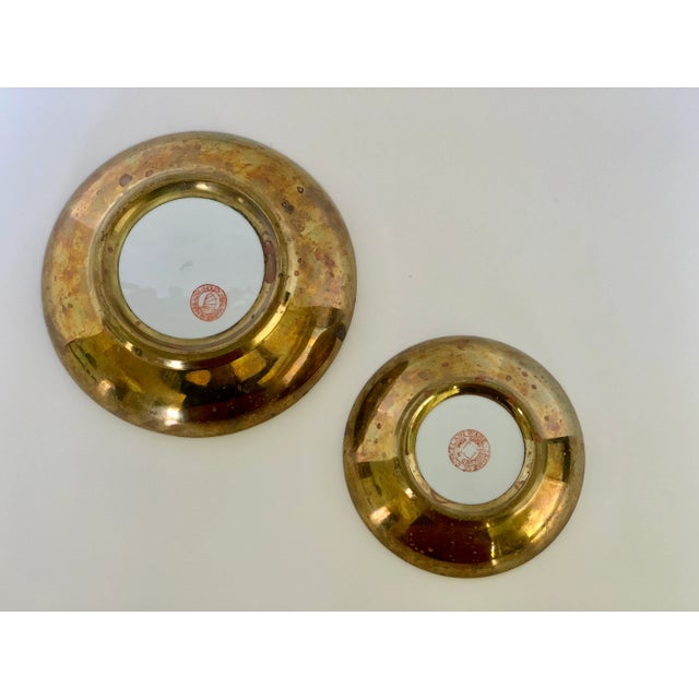 1980s Chinoiserie Porcelain and Brass Bowl - Set of 2 For Sale - Image 9 of 13