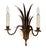 Pair of Maison Charles Brass Palm Leaf Light Sconces - Hollywood Regency.