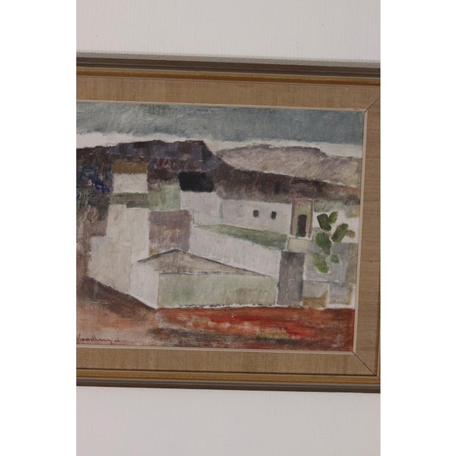 Josef Sandberg, Houses, 1960s, Oil on Panel, Framed For Sale - Image 6 of 14
