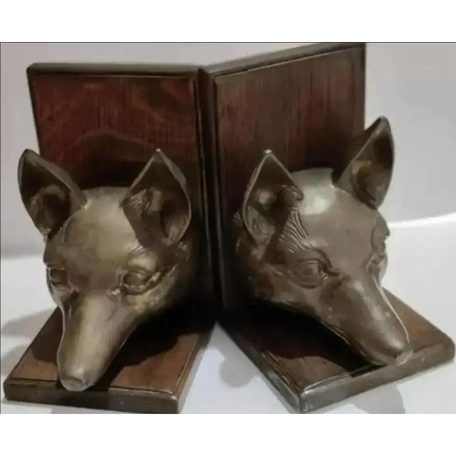 Pair of 1970s Sarreid Ltd. Fox Head Bookends For Sale In Atlanta - Image 6 of 7