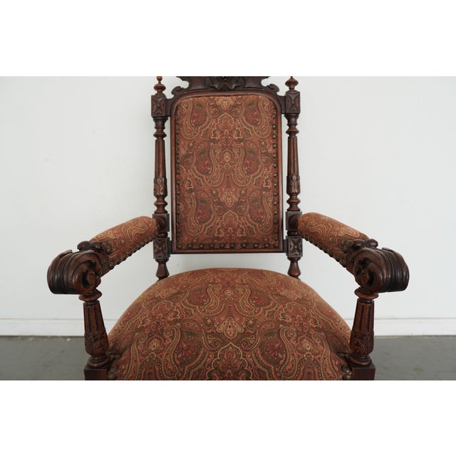 Vintage Spanish Revival Carved Wood Armchairs (Set of 2) For Sale In Austin - Image 6 of 17