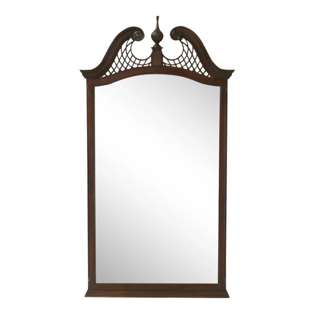 Brown Drexel Heritage Chippendale Mahogany Beveled Glass Mirror For Sale - Image 8 of 8
