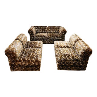 Vintage Modular Sofa with Geometric Pattern, 1970s, Set of 6 For Sale