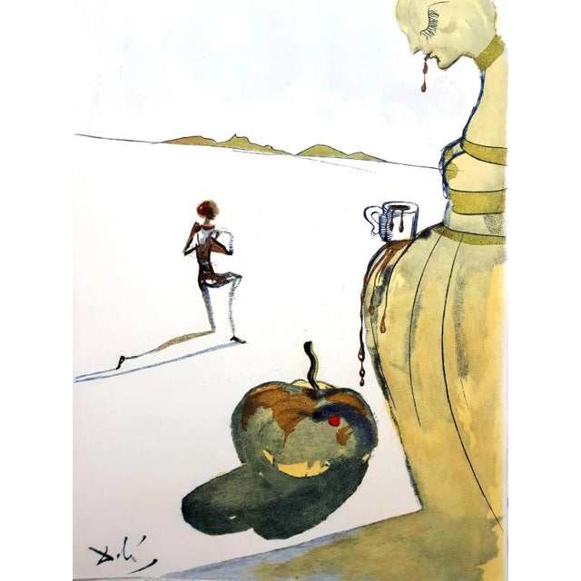 Green Salvador Dali - Cup of Chocolate - Original Etching 1967 For Sale - Image 8 of 8