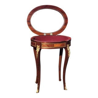 French Louis XV Vitrine Table With Bronze For Sale
