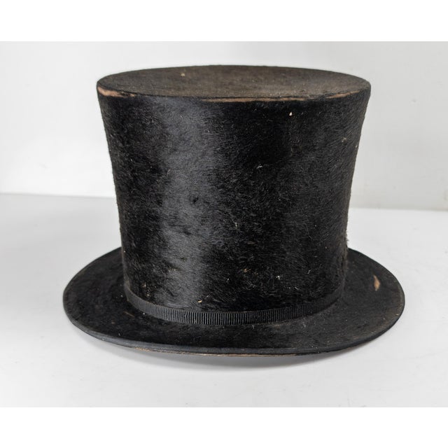 19th Century American Beaver Fur Top Hat by John Yeager of Philadelphia For Sale - Image 4 of 14