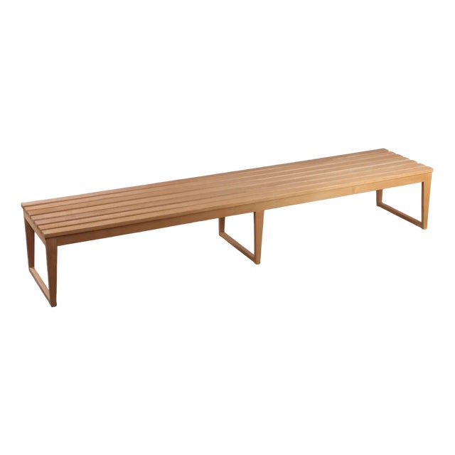 Long Swedish Bench in Oak, 1960s For Sale
