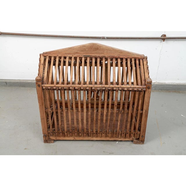 Antique Chinese Hand Carved Wooden Birdcage For Sale - Image 4 of 11