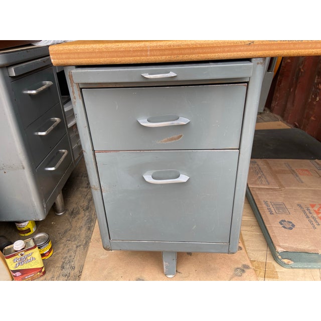 Mid-Century Modern 1960s Vintage Mid Century Modern Metal Tanker Desk For Sale - Image 3 of 12