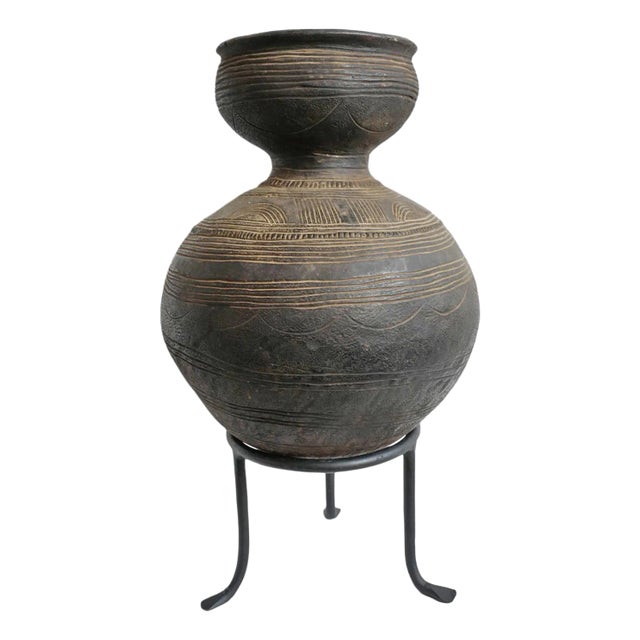 Vintage Bida Water Vessel on Stand For Sale