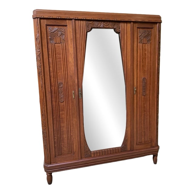 Antique Art Deco Wardrobe, 1930 For Sale