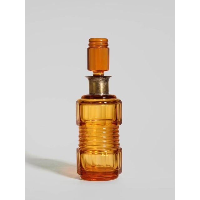 1930s Art Deco Amber Glass Decanter, Sweden, 1930s For Sale - Image 5 of 5