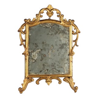 Carved and Gilded Wood Mirror, Italy, 19th Century For Sale