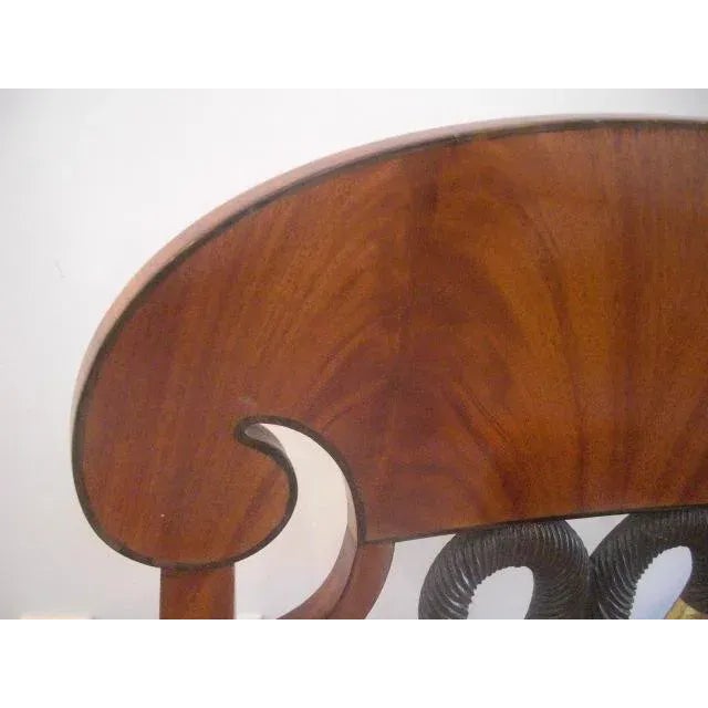 Pair of 1910s Biedermeier Style Gilt Swanback Armchairs For Sale - Image 10 of 11