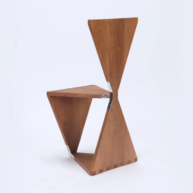 Contemporary 2000s "Elfenbein" Oiled Solid Teak Hall Chair Designed by Maximilian Eicke for Max Id Ny For Sale - Image 3 of 5