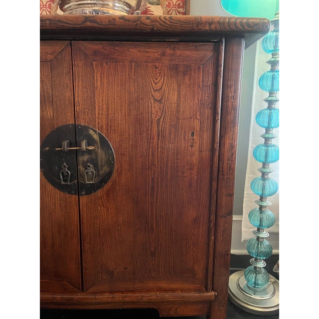 Brown Late 19th Century Qing Elm “Wedding Cabinet” For Sale - Image 8 of 10