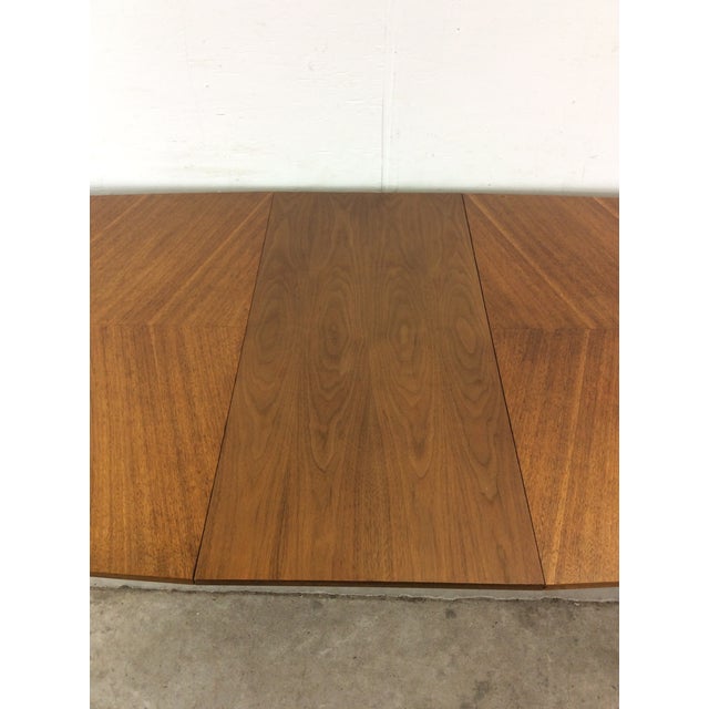 1960s Mid Century Modern Walnut Dining Table With Leaf For Sale - Image 5 of 12