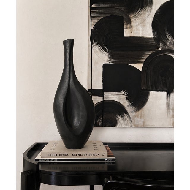 Mid Century Modern Black Ceramic Vessel "Waizu" by Beverly Morrison For Sale - Image 4 of 4