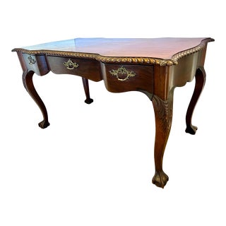Antique French Carved Mahogany Writing Desk For Sale