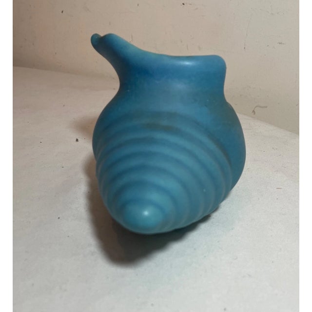 Blue Antique Figural Blue Glazed Van Briggle Sea Shell Figural Pottery Vase Sculpture For Sale - Image 8 of 8