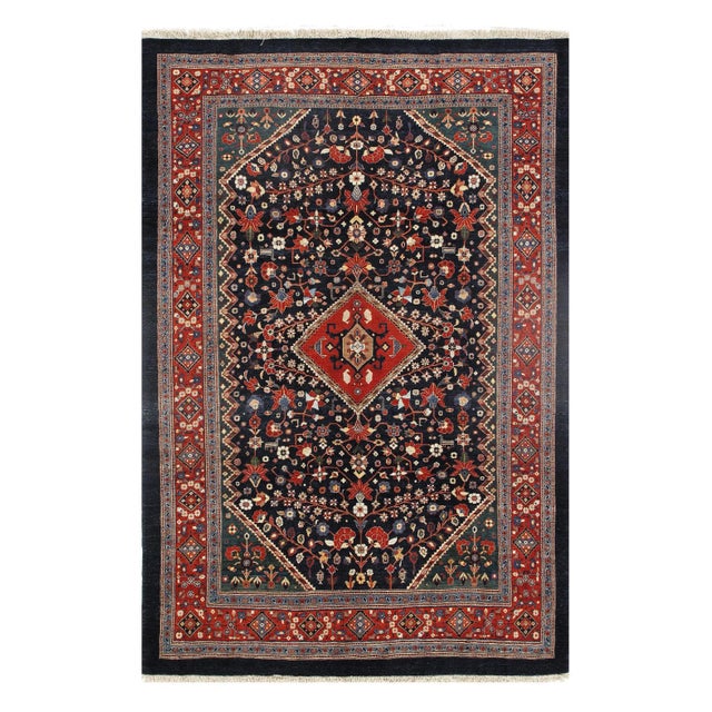 Pasargad Navy Persian Bidjar - 6'1'' X 8'9'' For Sale - Image 4 of 4