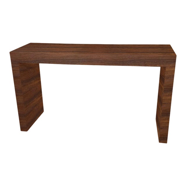 Modern Mid Century Walnut Style Regency Console For Sale