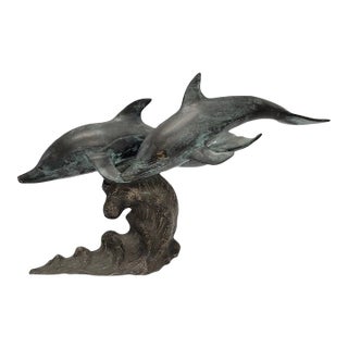 1980s Bronze Dolphin Water Fountain For Sale
