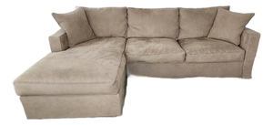 Room & Board York Full Sleeper Sofa & Left‑Arm Chaise in Desmond Ale Ultrasuede