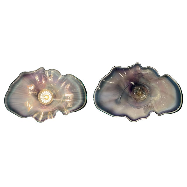 Vintage Hand Blown Multicolor Tiered Abstract Jellfish Art Glass Pendant Light For Sale - Image 18 of 18